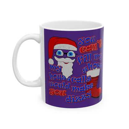 santa's shoes - White Mug (purple)