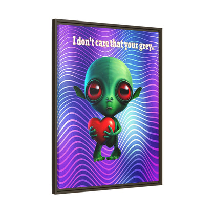 I don't care that your grey - framed canvas art (purple wave)