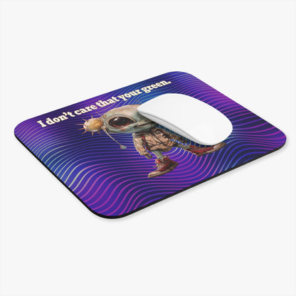 I don't care that your green - Mouse Pad (Rectangle) (purple wave)