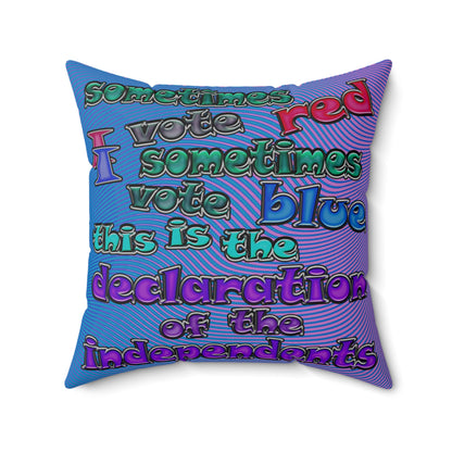 declaration of the independents - Spun Polyester Square Pillow - (light blue-purple wave)