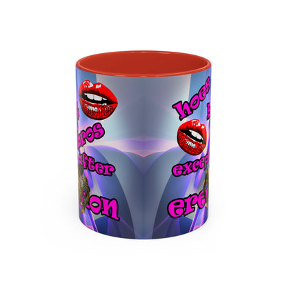 hoes b4 bros - Accent Mug (grey-pink wave)