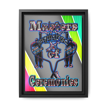 em cee squared - framed canvas art (rainbow split)
