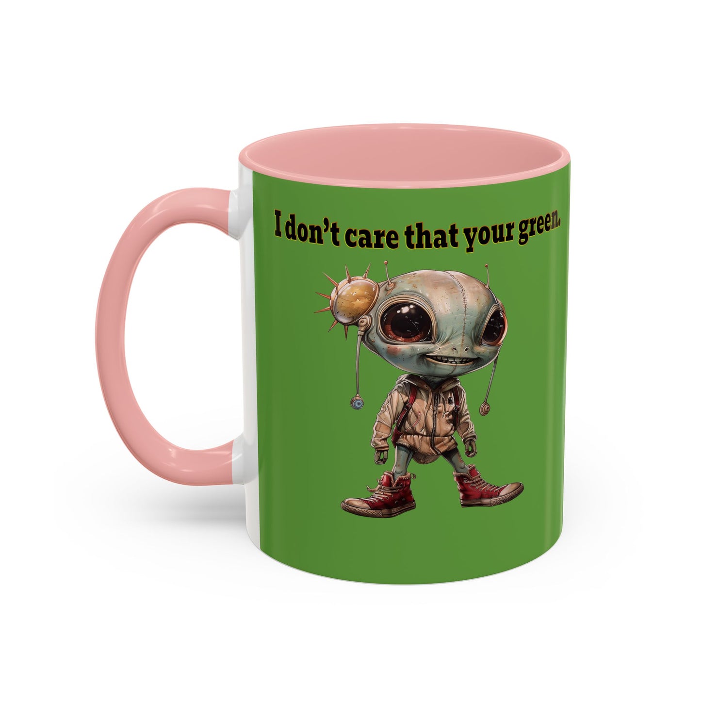 I don't care that your grey - Accent Mug (green)