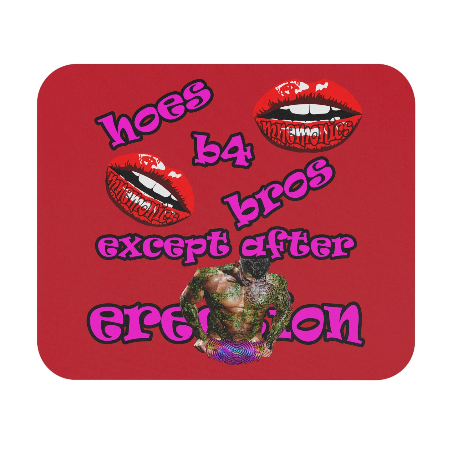 hoes b4 bros - Mouse Pad (Rectangle) (dark red)