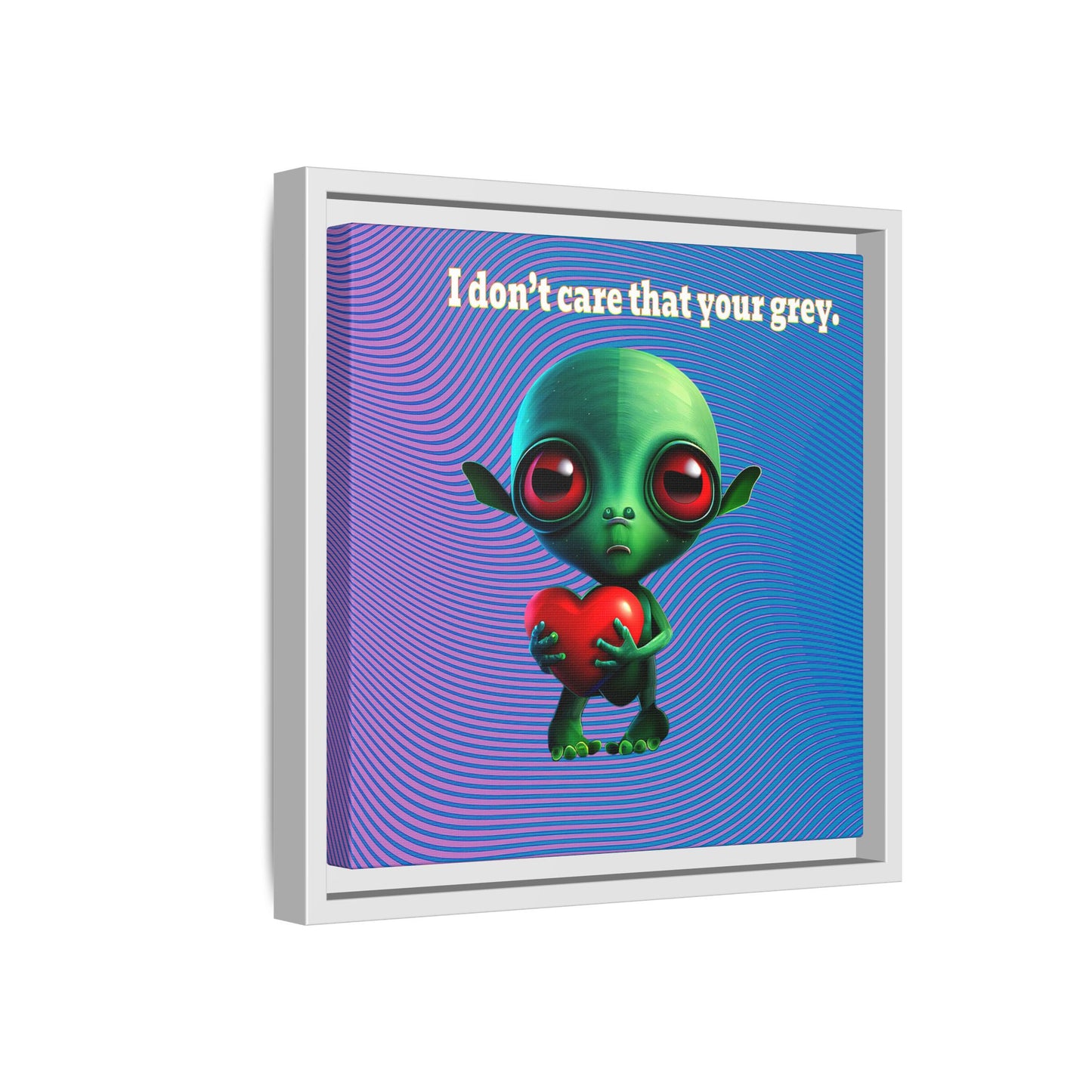 I don't care that your grey - framed canvas art (light blue-purple wave)