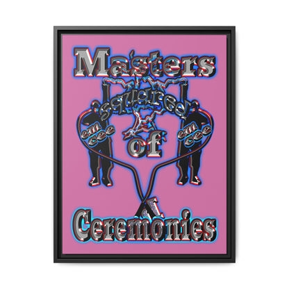 em cee squared - framed canvas art (light pink)