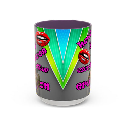 hoes b4 bros - Accent Mug (rainbow split)