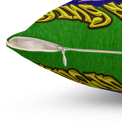 the bum's shit - Spun Polyester Square Pillow - ('snoops' background)