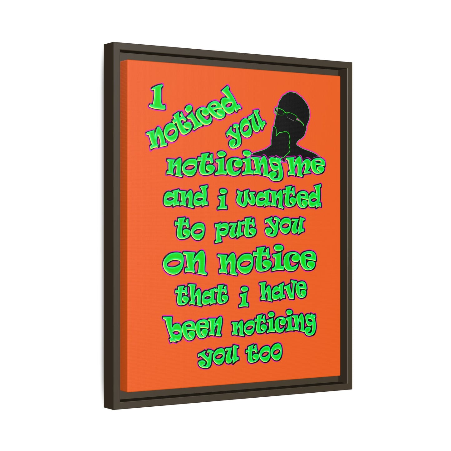 noticed you noticing - framed canvas art (orange)
