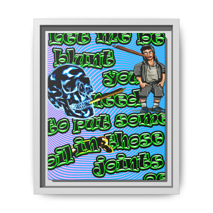 og - framed canvas art (light blue-purple wave)