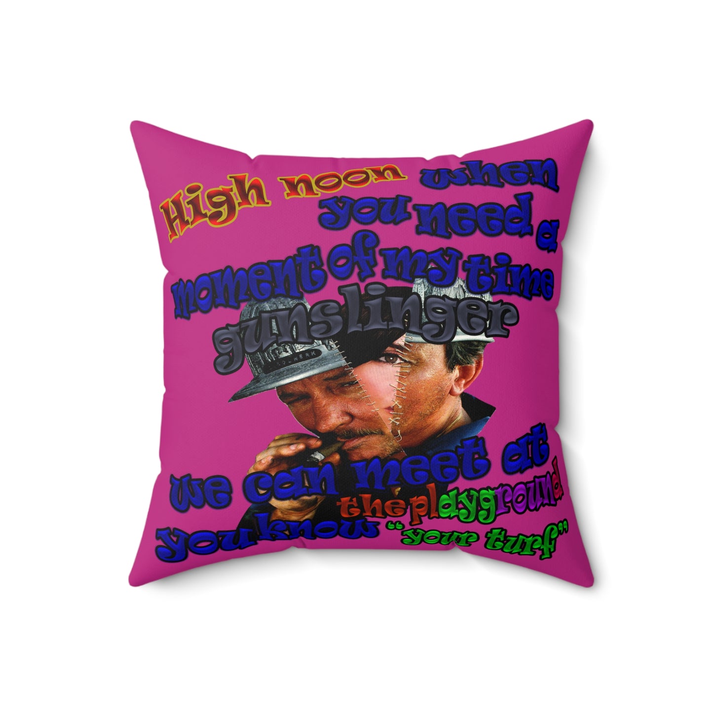 high noon - Spun Polyester Square Pillow - (pink)