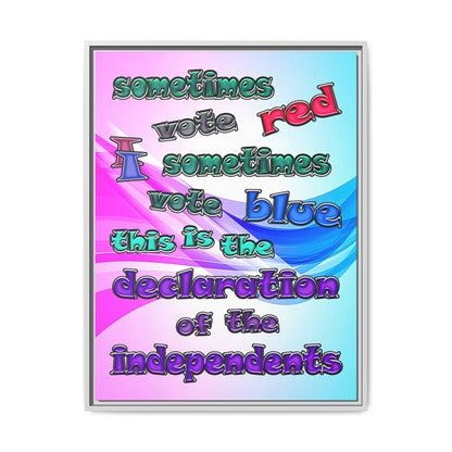 declaration of the independents - framed canvas art (light blue-pink wave)