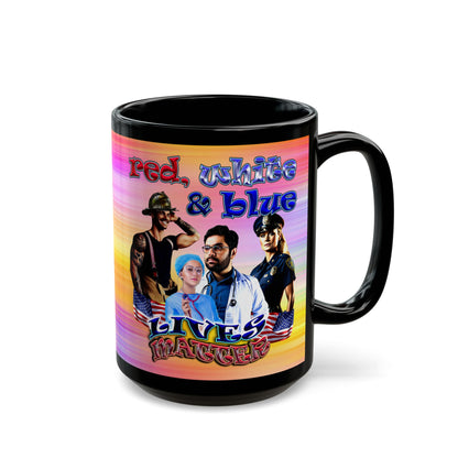 rw&b lives matter - Black Mug (color blur)