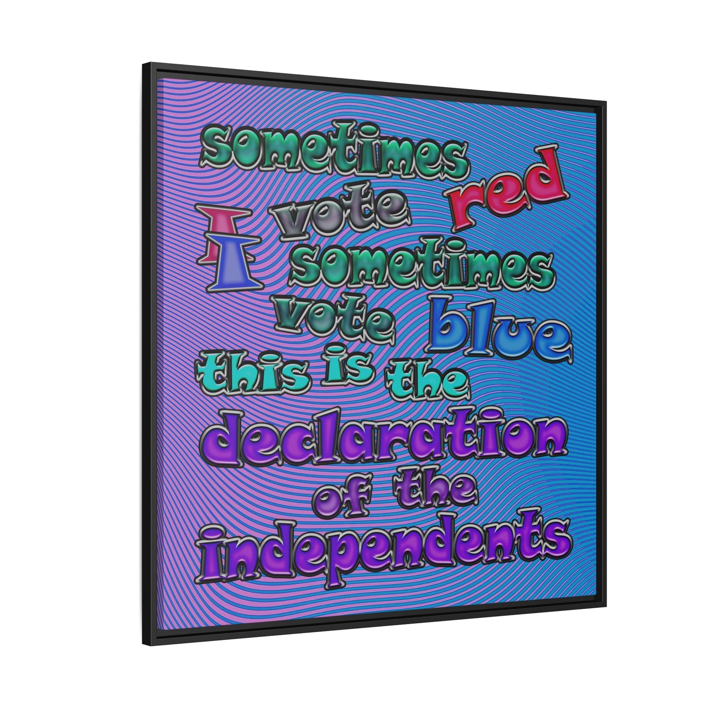 declaration of the independents - framed canvas art (light blue-purple wave)