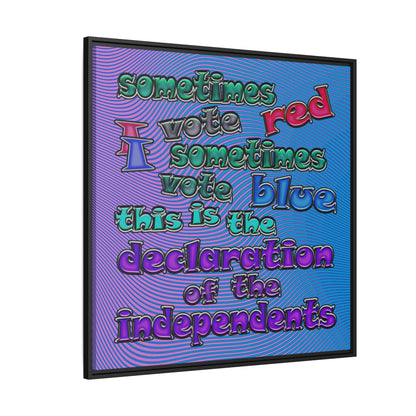 declaration of the independents - framed canvas art (light blue-purple wave)