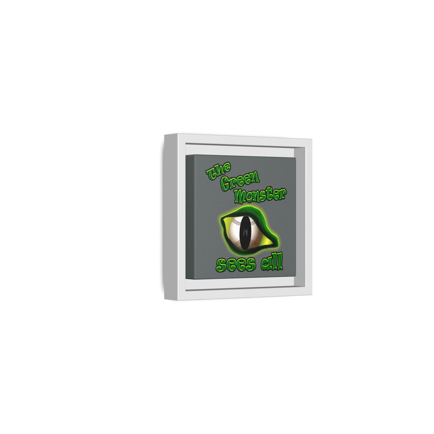 green monster - framed canvas art (dark grey)