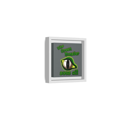 green monster - framed canvas art (dark grey)