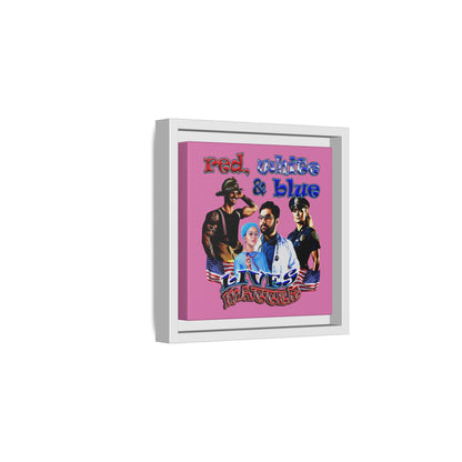 rw&b lives matter - framed canvas art (light pink)