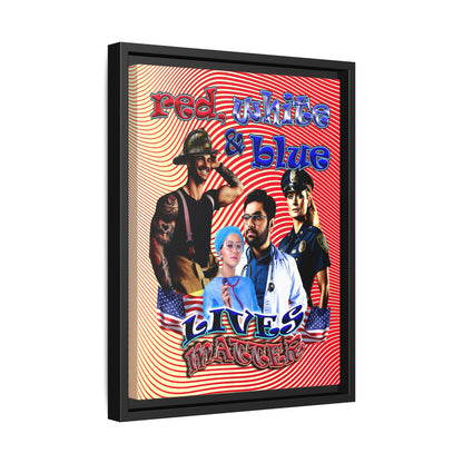 rw&b lives matter - framed canvas art (yellow-orange wave)