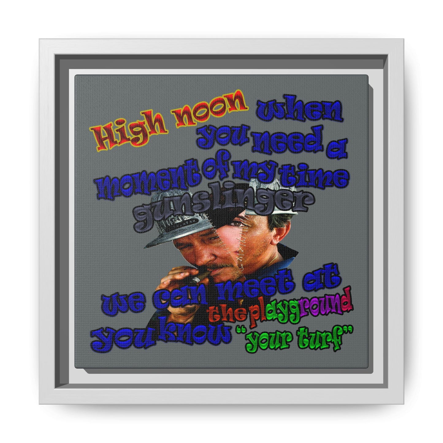 high noon - framed canvas art (dark grey)