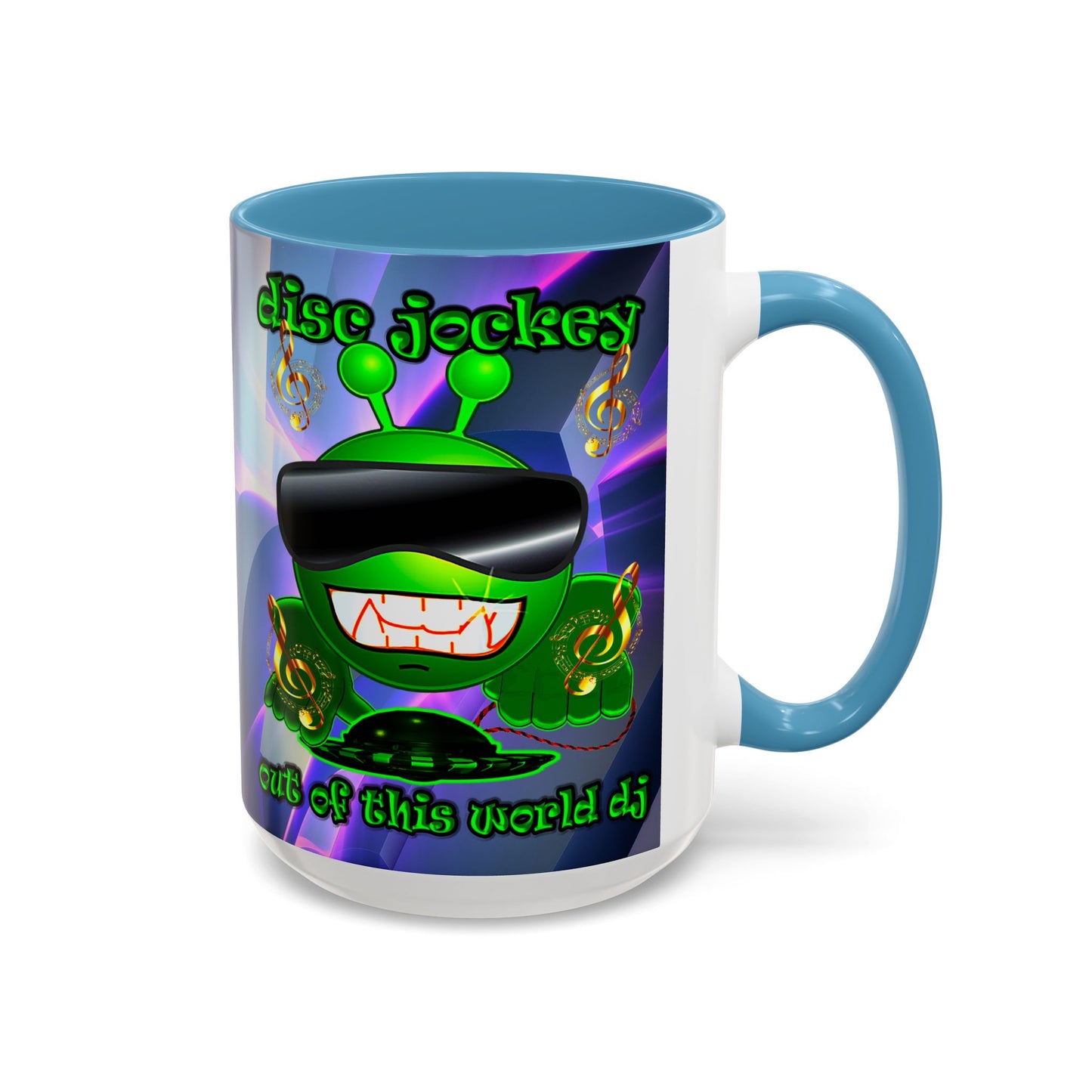 disc jockey - Accent Mug (grey-pink wave)