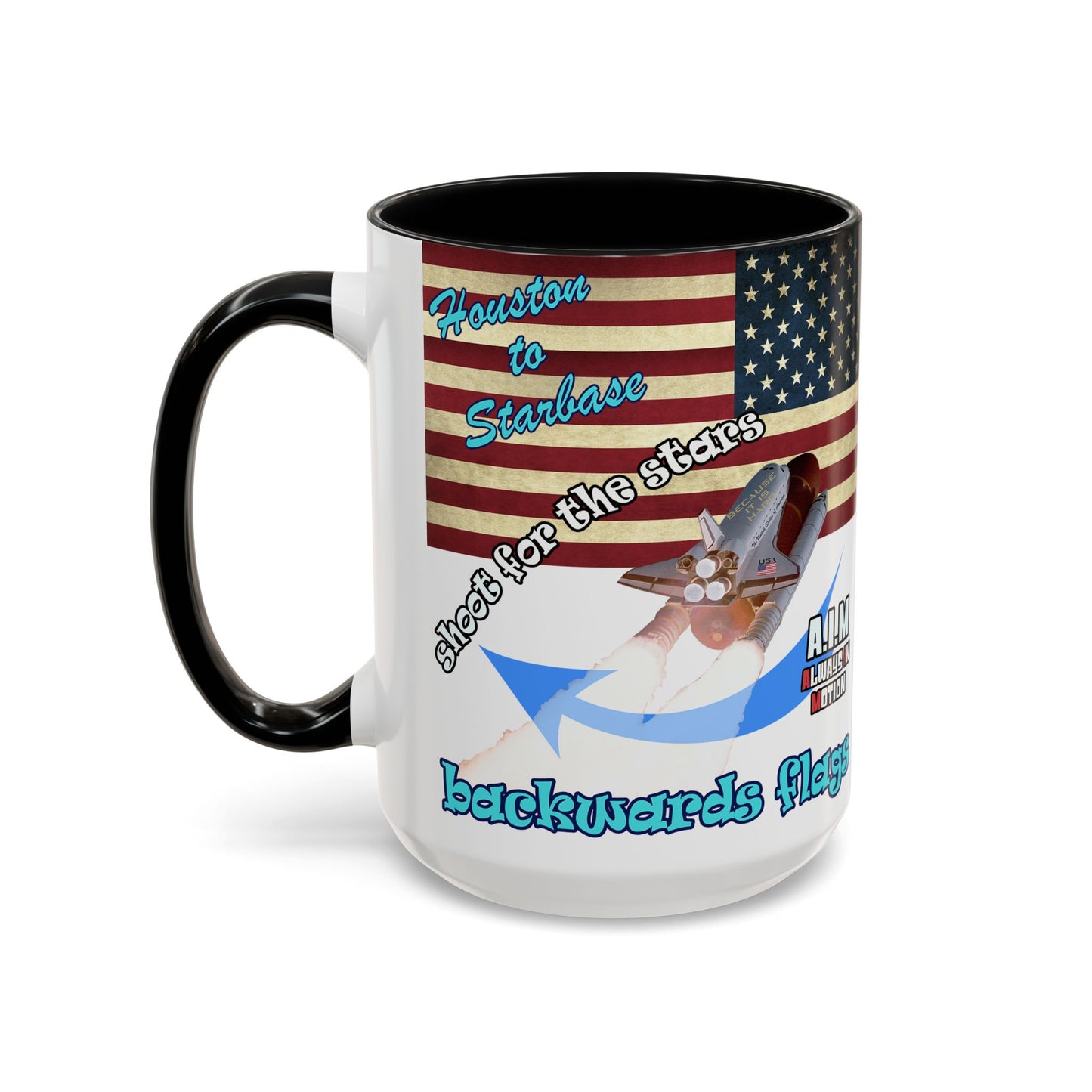 shoot for the stars - Accent Mug (white)
