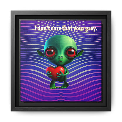 I don't care that your grey - framed canvas art (purple wave)