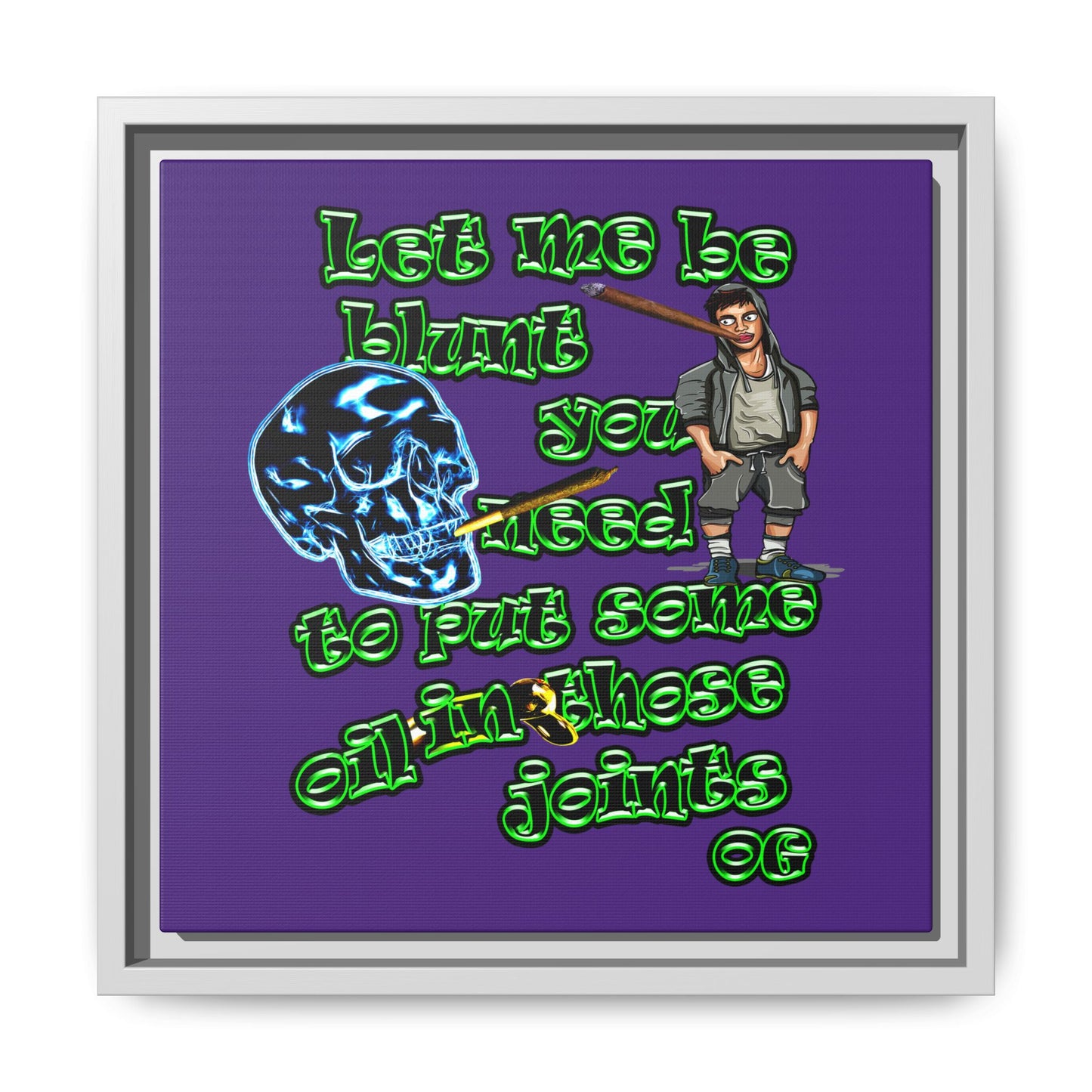 og - framed canvas art (purple)