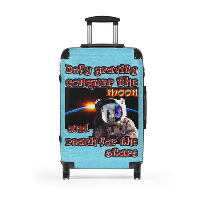 defy conquer reach - Suitcase (faded blue)