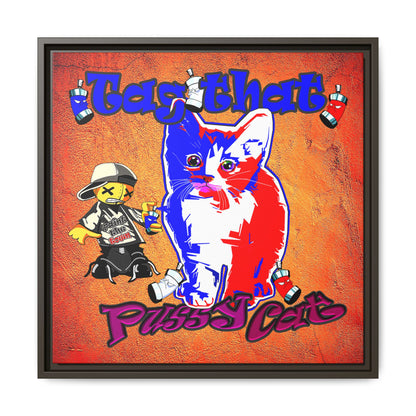 tag that - framed canvas art (burnt orange)