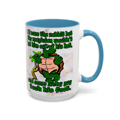 turtle race - Accent Mug (white marble)