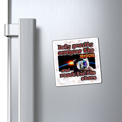 defy conquer reach - Magnets - (white marble)