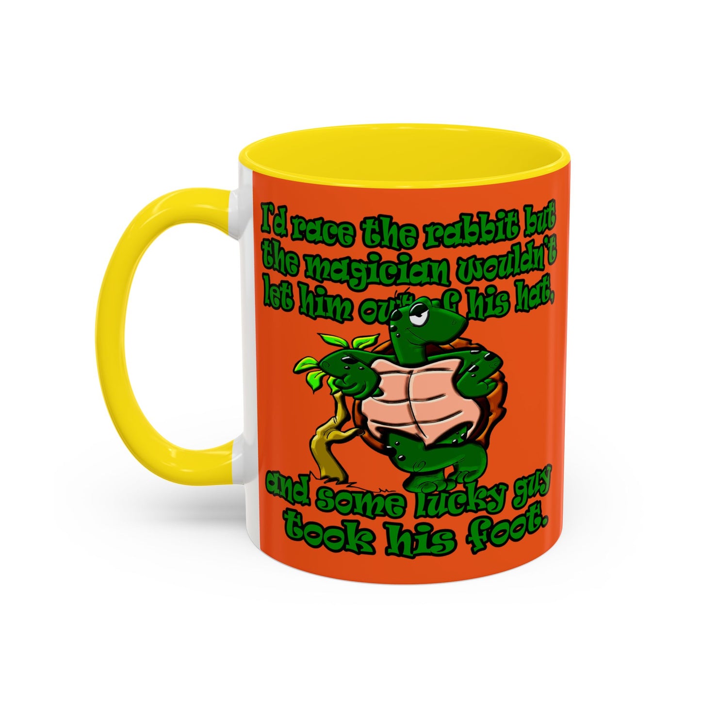 turtle race - Accent Mug (orange)