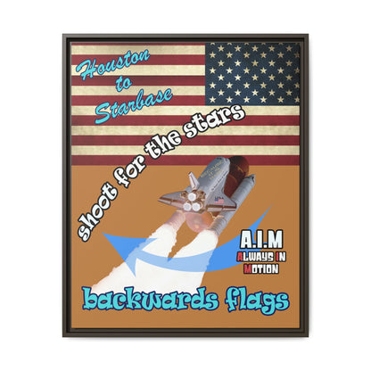 shoot for the stars - framed canvas art (light brown)