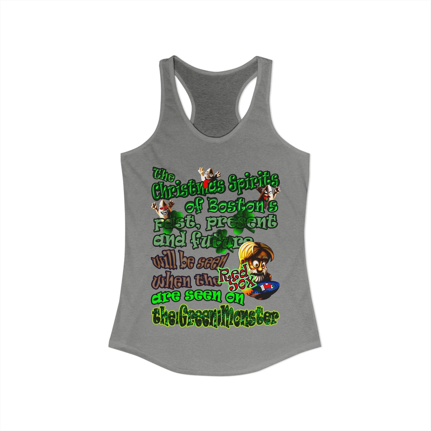christmas spirits of boston - Women's Ideal Racerback Tank