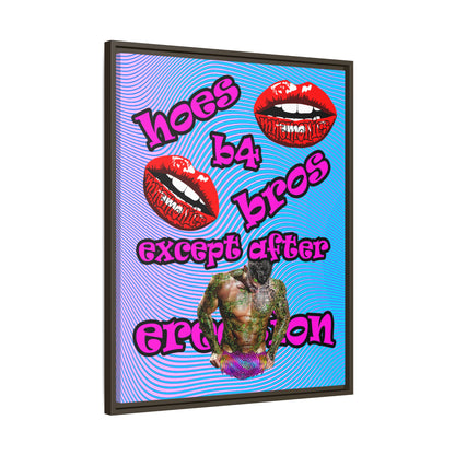 hoes b4 bros - framed canvas art (light blue-purple wave)