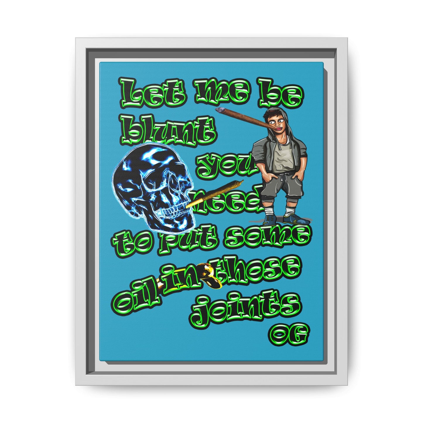og - framed canvas art (turquoise)