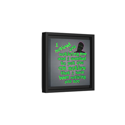 noticed you noticing - framed canvas art (grey-light grey)