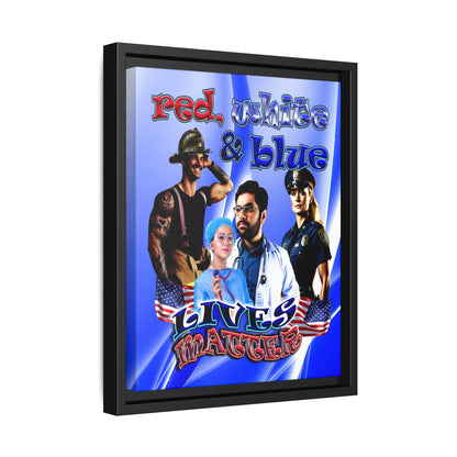 rw&b lives matter - framed canvas art (blue-white wave)
