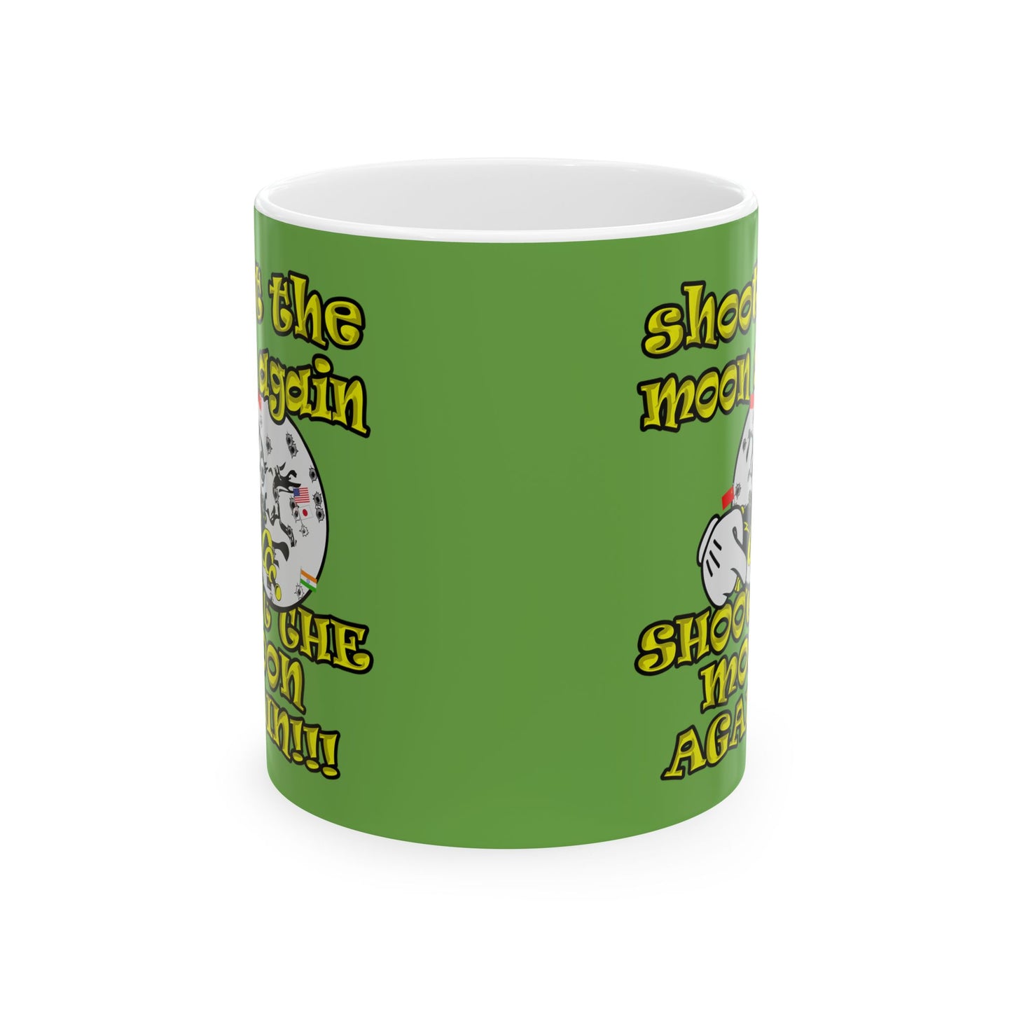 shoot the moon again - White Mug (green)