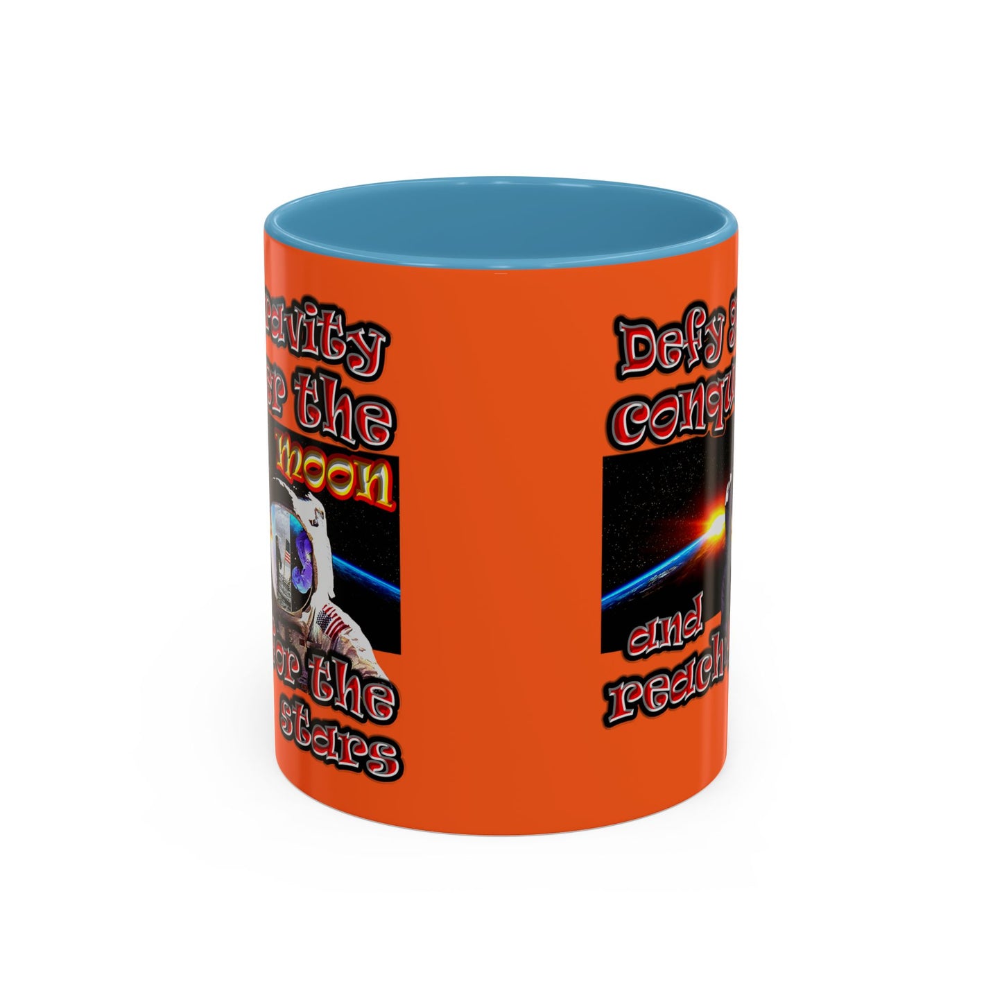 defy conquer reach - Accent Mug (orange)
