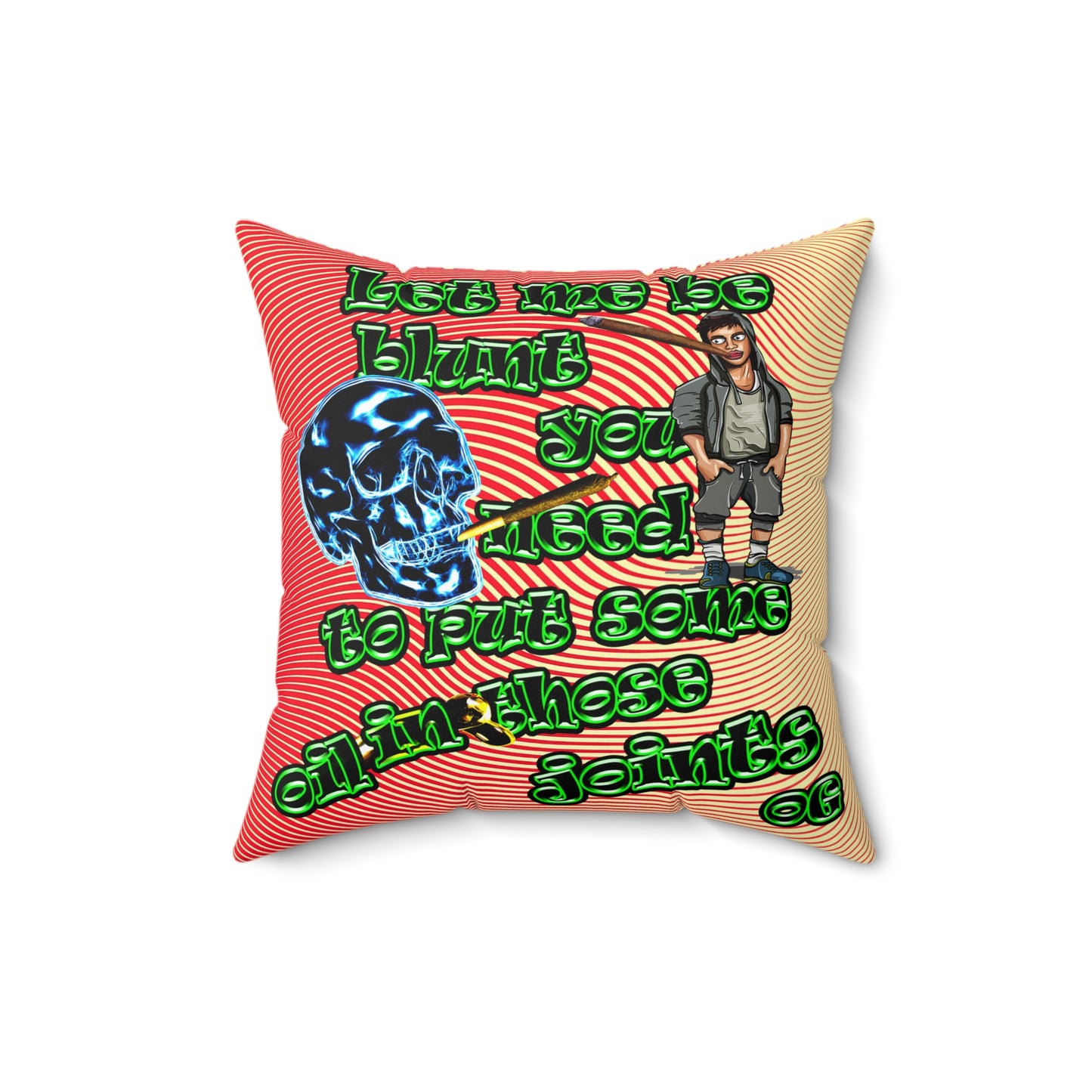 og - Spun Polyester Square Pillow - (yellow-orange wave)