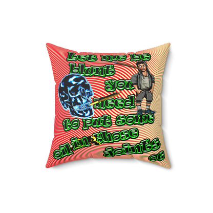 og - Spun Polyester Square Pillow - (yellow-orange wave)