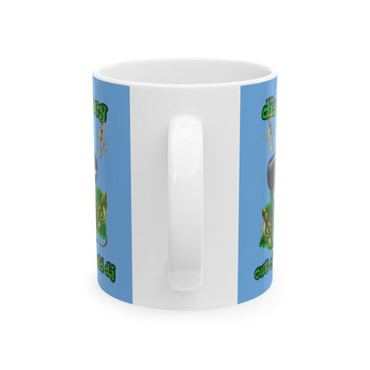 disc jockey - White Mug (light blue)