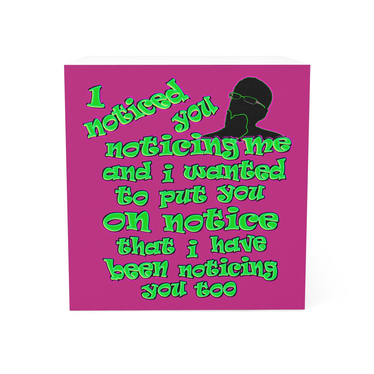 noticed you noticing - note cube (pink)