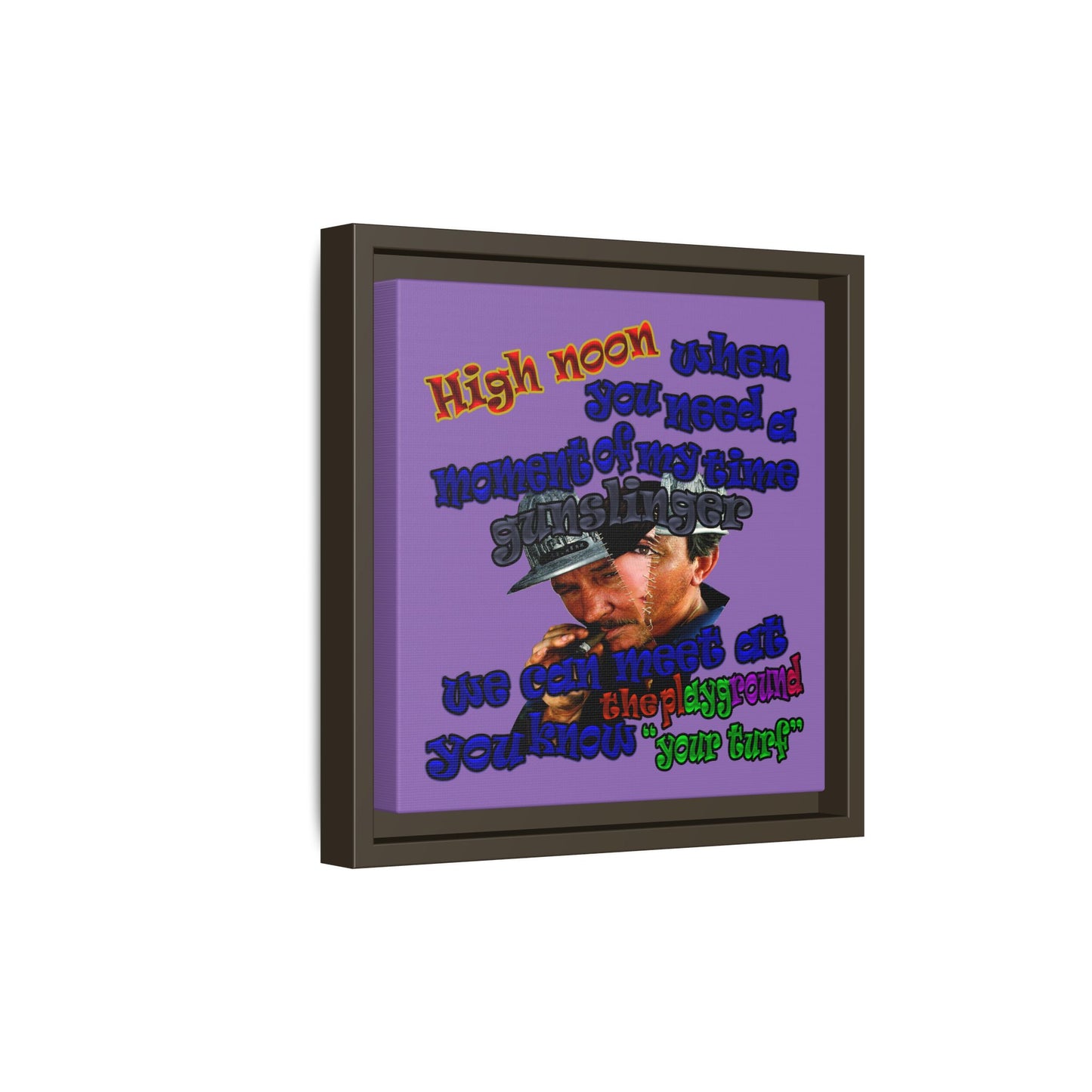 high noon - framed canvas art (light purple)