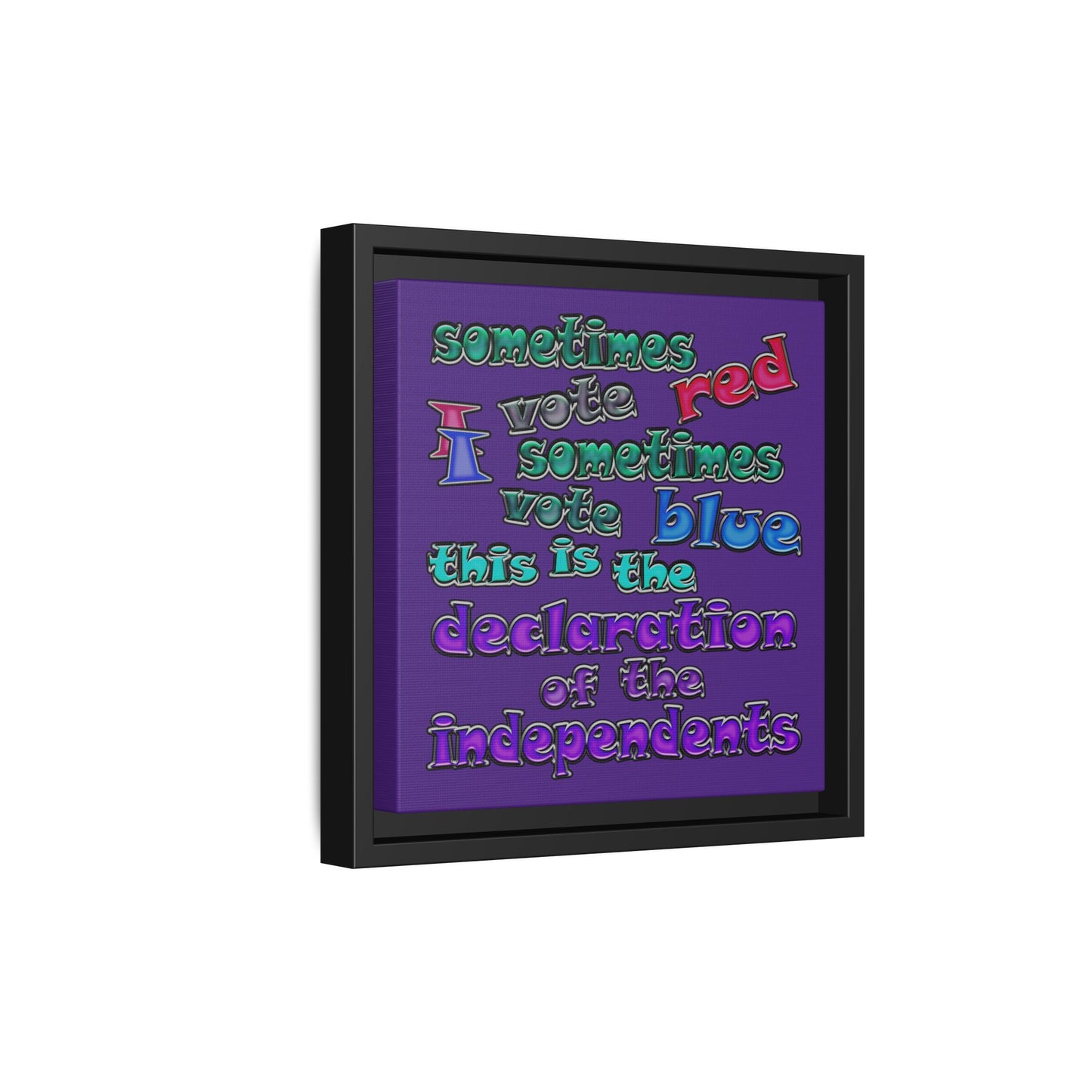 declaration of the independents - framed canvas art (purple)
