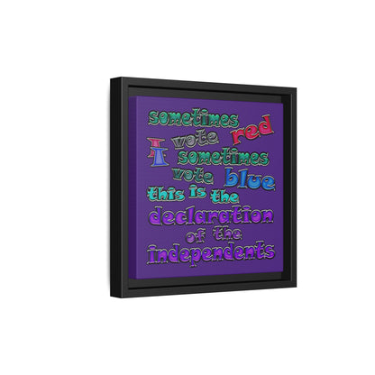 declaration of the independents - framed canvas art (purple)