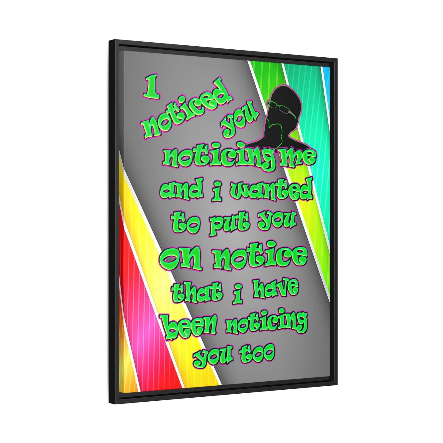 noticed you noticing - framed canvas art (rainbow split)