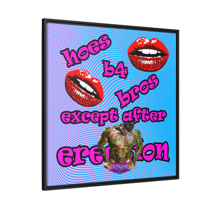 hoes b4 bros - framed canvas art (light blue-purple wave)